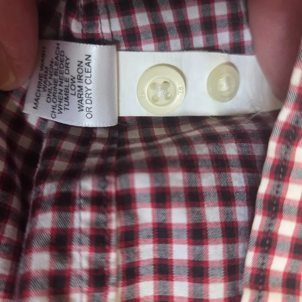 Banana Republic‎ Men’s Check Button down shirt Size L Red Black